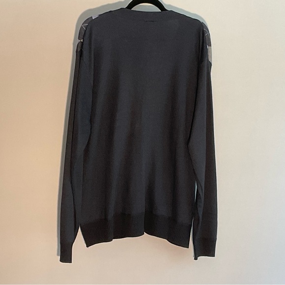 Haband Men's Black and Purple Argyle Cardigan - Picture 10 of 13